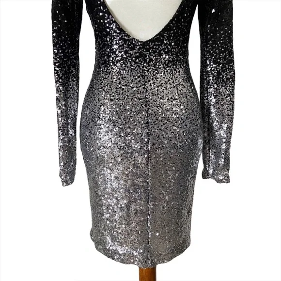 Mind Code Ombre’ Sequin Open Back Dress - Picture 5 of 9